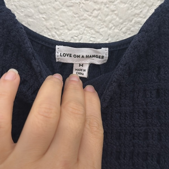 Love On A Hanger Navy Blue Crochet Halter Top Size M New Without Tags - Picture 7 of 8